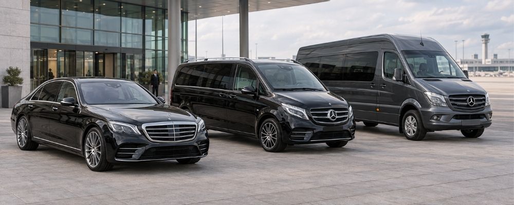 Mercedes S-Klasse, V-Klasse und Sprinter des Limousinenservice Drive 57